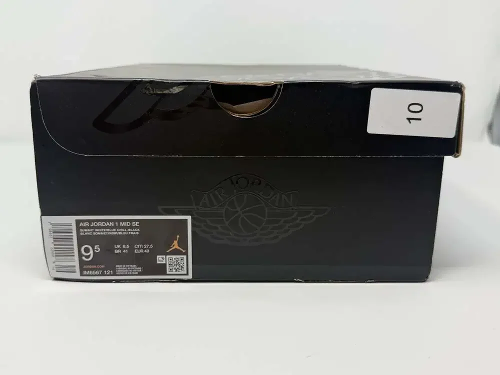 Air Jordan 1 Mid SE 'Summit White Blue Chill' Athletic Basketball Shoe Nike 9.5M